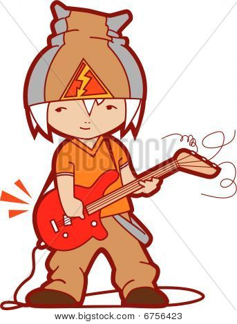Electro-gitarr pojke