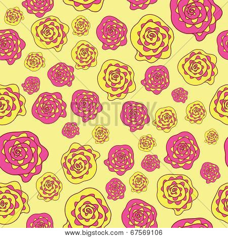 Abstract vector seamless pattern with flloral elements
