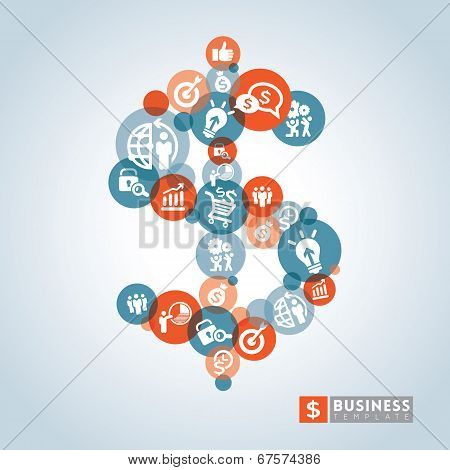 Dollar Sign Business Icon Layout