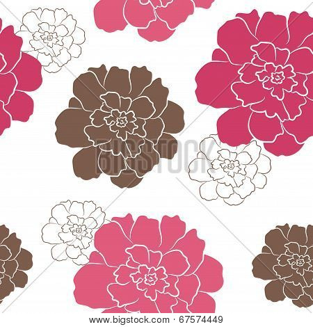 Seamless cute spring or summer floral pattern.