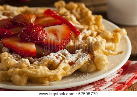 Homemade Funnel Cake With Powdered Sugar