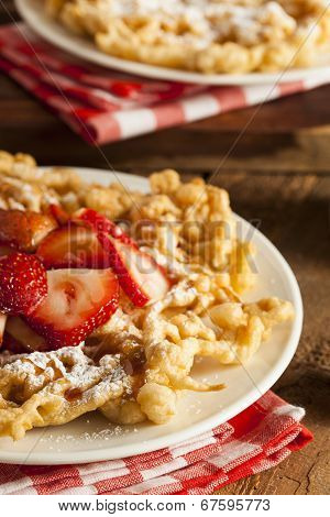 Homemade Funnel Cake With Powdered Sugar