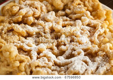Homemade Funnel Cake With Powdered Sugar