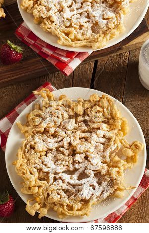 Homemade Funnel Cake With Powdered Sugar