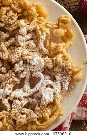 Homemade Funnel Cake With Powdered Sugar