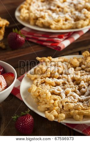 Homemade Funnel Cake With Powdered Sugar