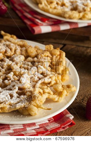 Homemade Funnel Cake With Powdered Sugar