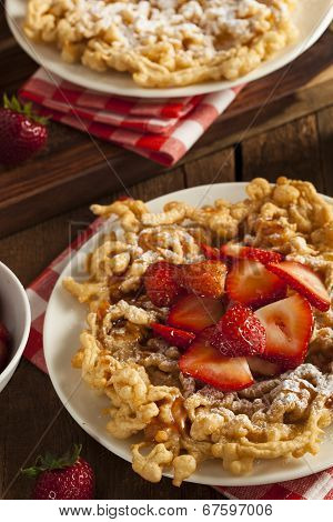 Homemade Funnel Cake With Powdered Sugar