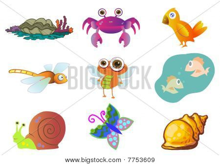 Rozmanité roztomilé zvířecí ilustrace ve vektoru