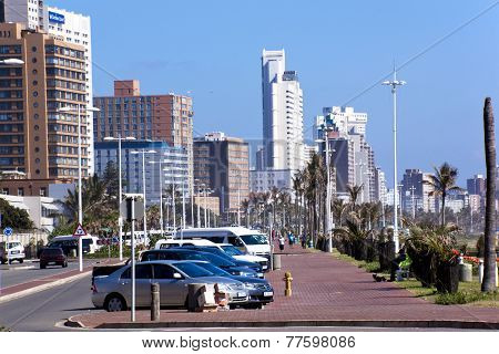 Residential Buildings And Hotels Along Durban Beach Front