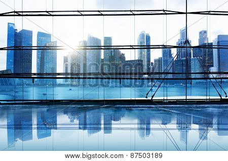 City Lights Urban Scenic View Buildings Concept