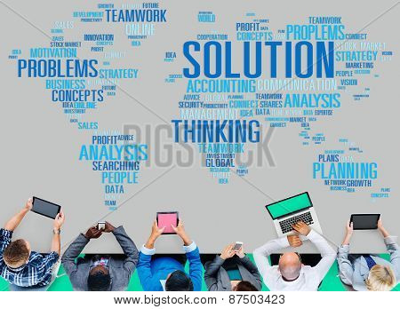 Solution Success Sloved Decision Strategic Progress Concept