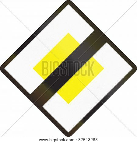 End Of Priority Road In Austria