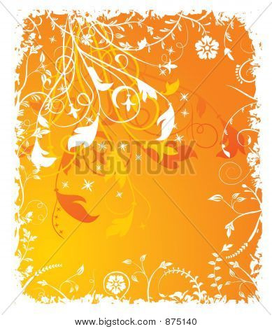 Grunge blomstermotiver baggrund, elementer til Design