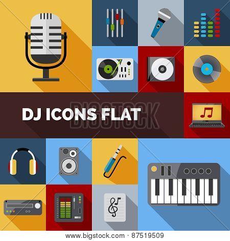 Dj Icons Flat Set