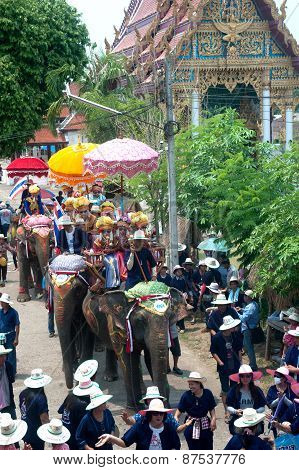 Si Satchanalai Elephant Back Ordination Procession.