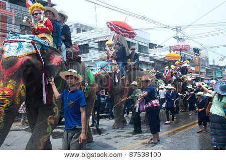 Si Satchanalai Elephant Back Ordination Procession.