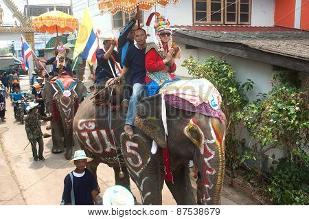 Si Satchanalai Elephant Back Ordination Procession.
