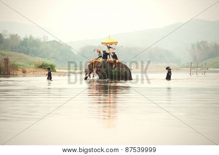 Si Satchanalai Elephant Back Ordination Procession.