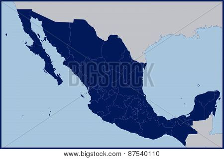 Blank Map Mexico Vector Photo Free Trial Bigstock 87540110 