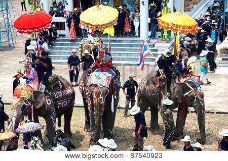 Si Satchanalai Elephant Back Ordination Procession.