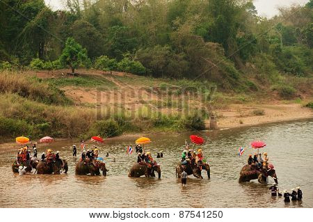 Si Satchanalai Elephant Back Ordination Procession.