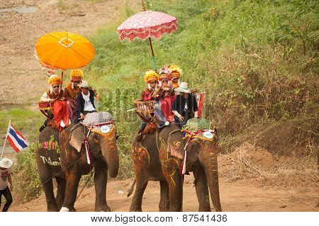 Si Satchanalai Elephant Back Ordination Procession.