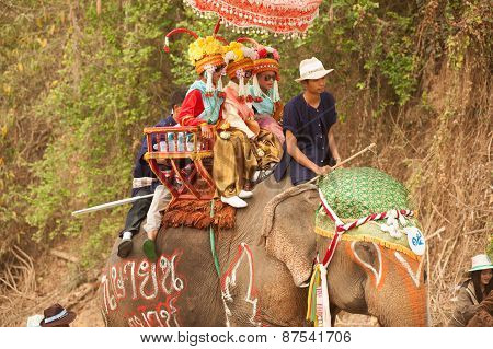 Si Satchanalai Elephant Back Ordination Procession.
