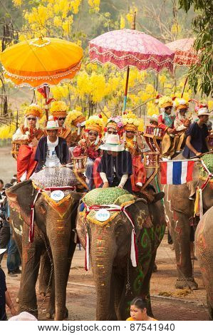 Si Satchanalai Elephant Back Ordination Procession.