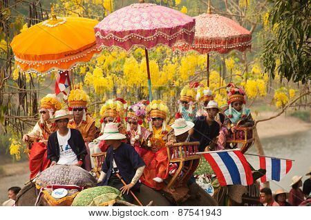 Si Satchanalai Elephant Back Ordination Procession.