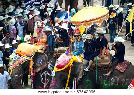 Si Satchanalai Elephant Back Ordination Procession.