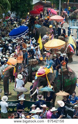 Si Satchanalai Elephant Back Ordination Procession.