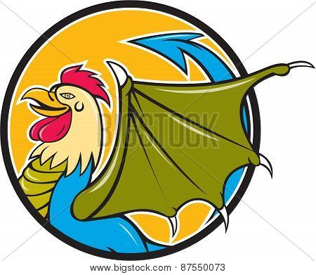Basilisk Bat Wing Circle Cartoon