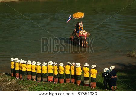 Si Satchanalai Elephant Back Ordination Procession.