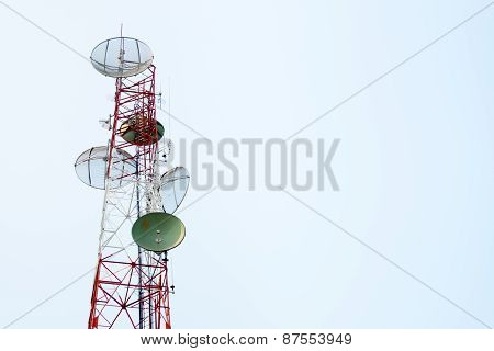Communication Satellite Dishes Tower