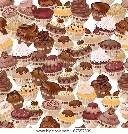 Seamless background made of cakes