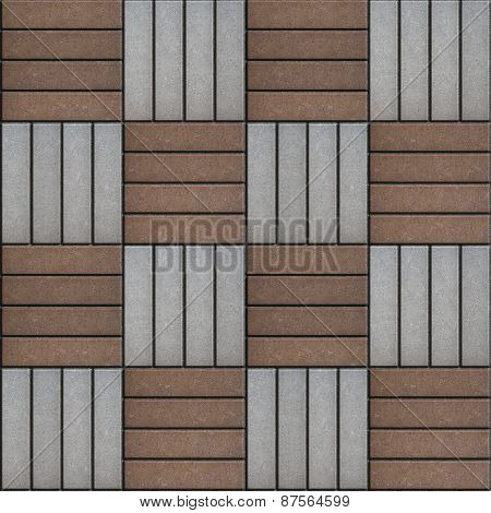 Brown and Gray Rectangles Paved. Seamless Texture.