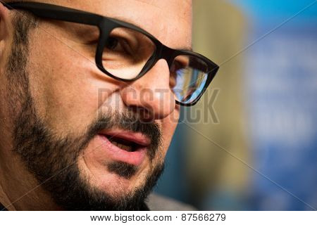 BERLIN, GERMANY - FEBRUARY 10: Piotr Gasowski attends the 'Under Electric Clouds' press conference during the 65th Berlinale International Film Festival at  Hyatt Hotel on February 10, 2015