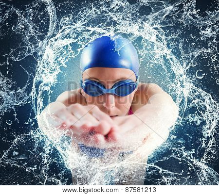 Woman swimmer