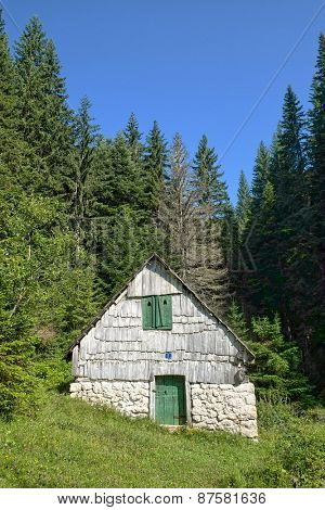 picturesque mountain hut in Durmitor National Park, Montenegro