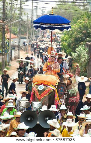 Si Satchanalai Elephant Back Ordination Procession.