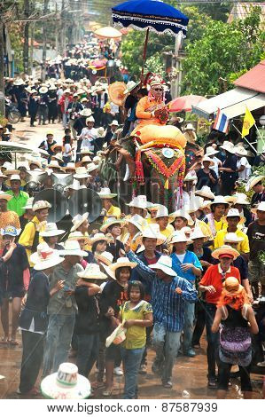 Si Satchanalai Elephant Back Ordination Procession.