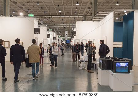 People Visiting Miart 2015 In Milan, Italy
