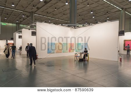 People Visiting Miart 2015 In Milan, Italy