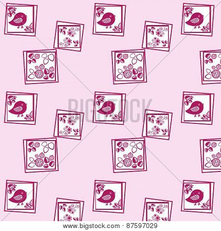 birds and leaves pattern
