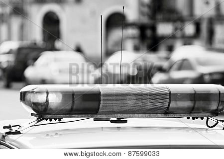 Police Alarm System In Monochrome Tones
