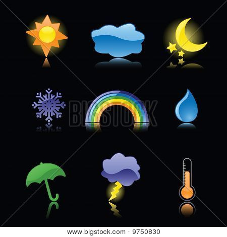 Lesklý počasí ikony Remix