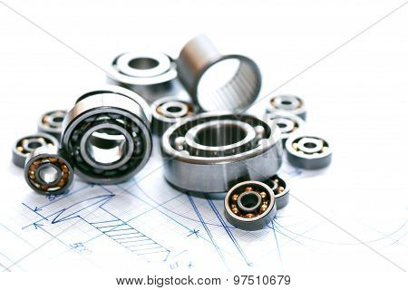 Ballbearings On Blueprint