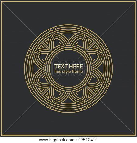 Vector line style frame. Art deco decoration for text. Design element for boutique, restaurant, menu
