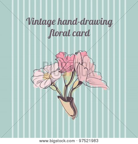 Vector hand-drawing flower. Page and postcard decoration element. Decoration for parfume bottles. Fl